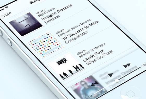 Music player iOS Style by Alex Bender