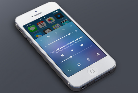 iOS7 Control Center Redesign by Michael Boswell