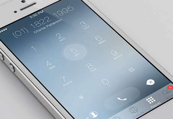 iOS7 Keypad Redesign by Charles Patterson