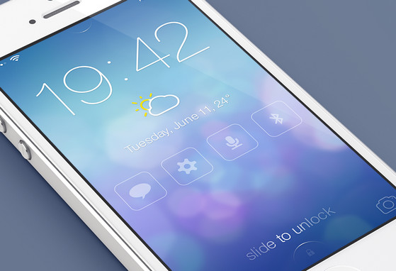 iOS7 Lock screen - Redesign by Mariusz