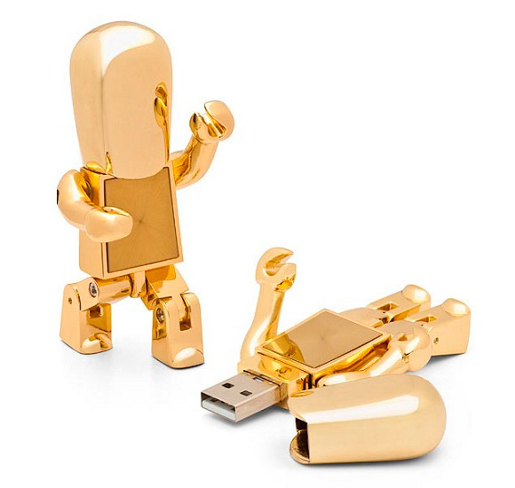 Golden Robot USB Flash Drive